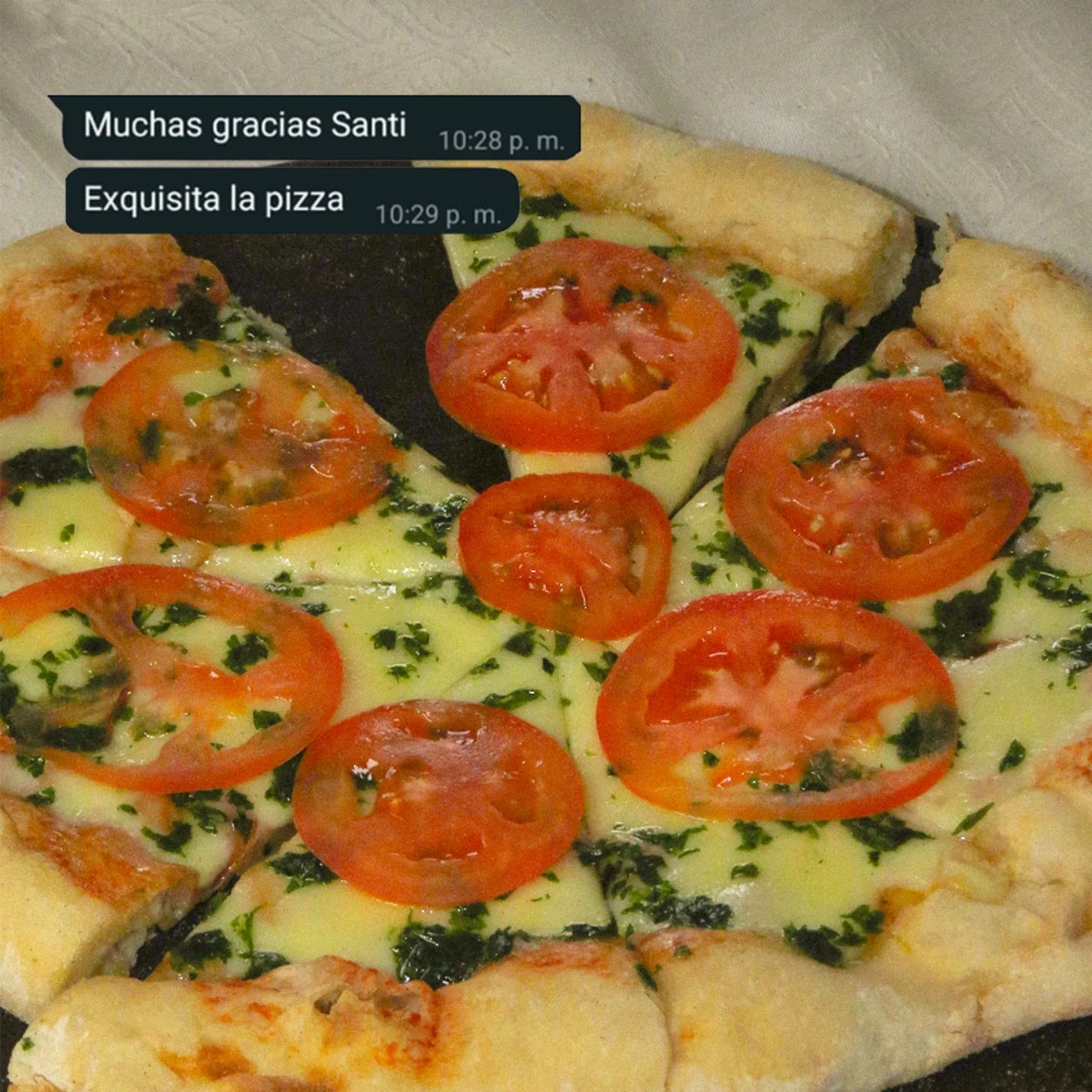 Mensaje de un cliente sobre Pizza Furiosa