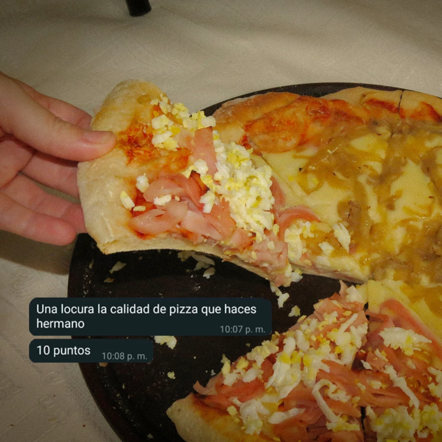 Mensaje de un cliente sobre Pizza Furiosa